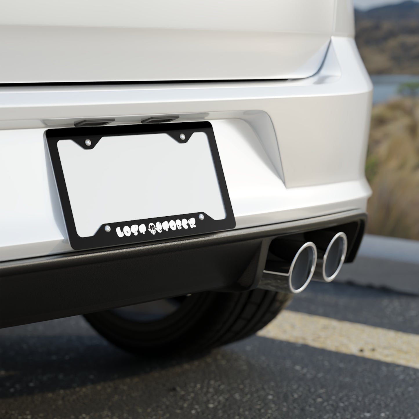 Lost October Metal License Plate Frame
