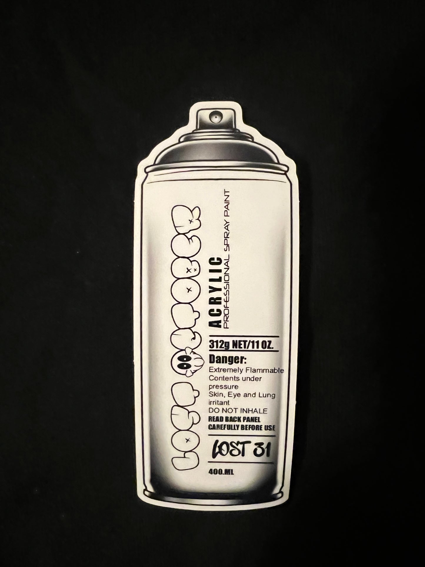 Acrylic Spray Can Sticker.