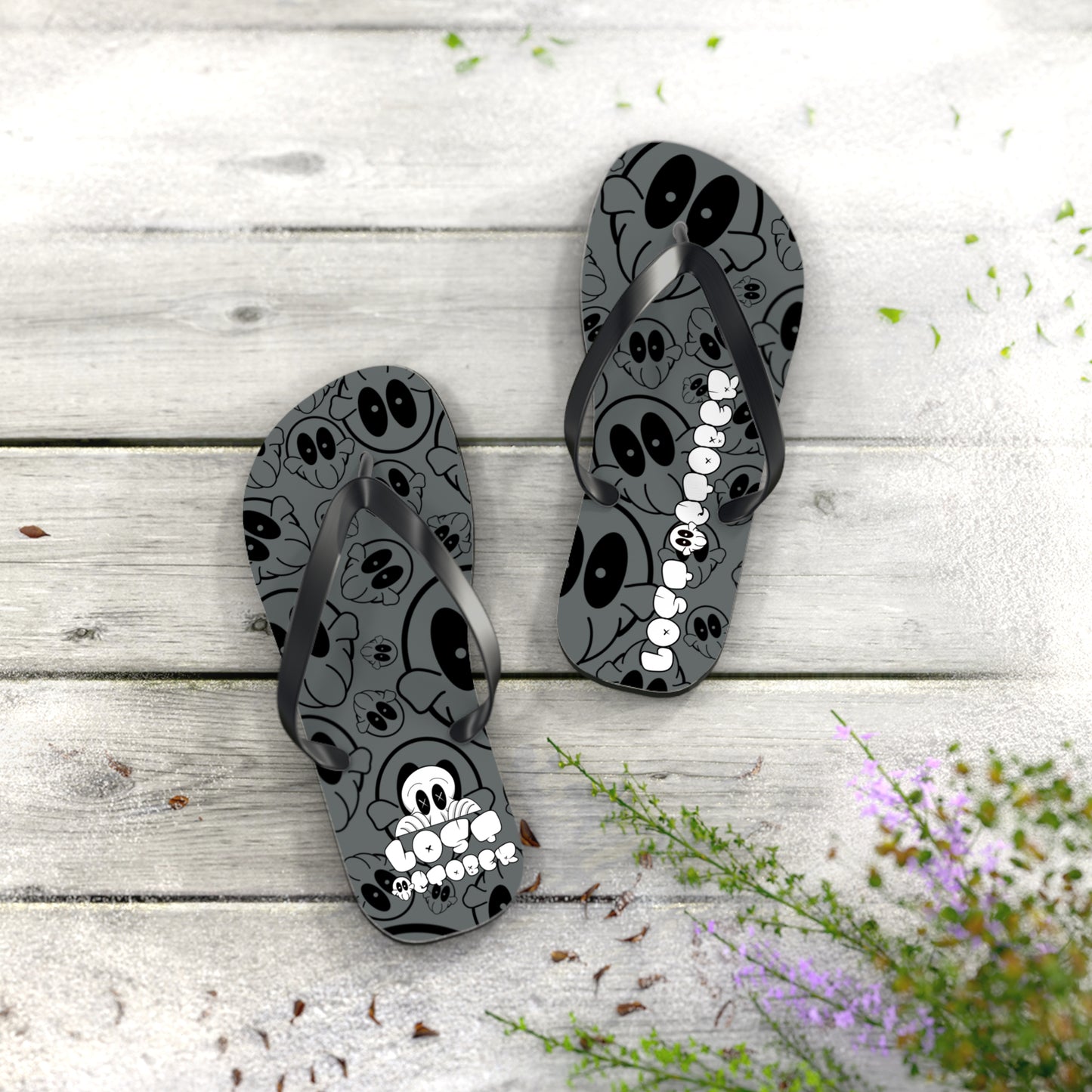Flip Flops - AOP Deads (Grey)