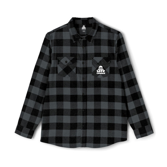 Unisex Black and Gray Flannel Shirt - Pocket Logo