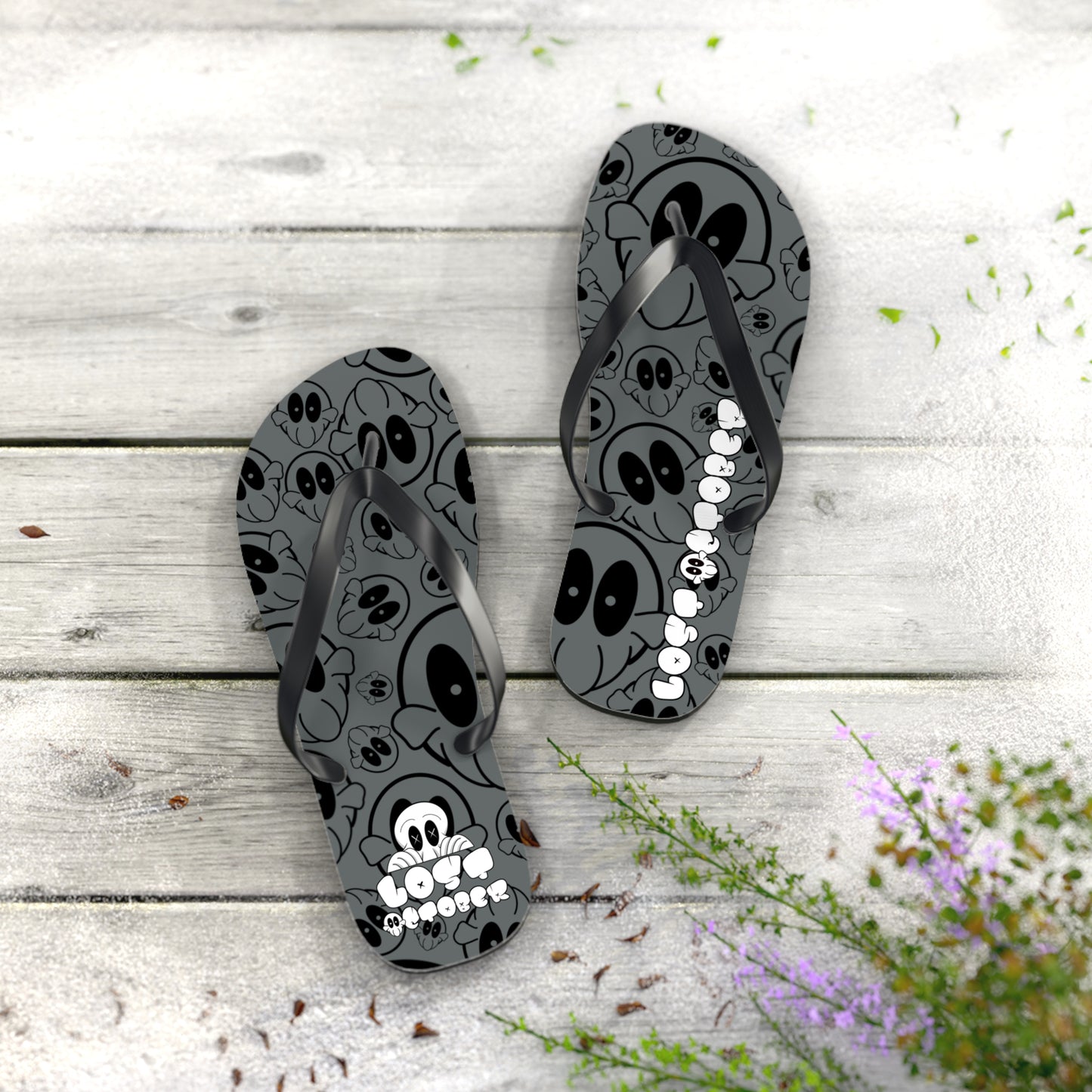 Flip Flops - AOP Deads (Grey)