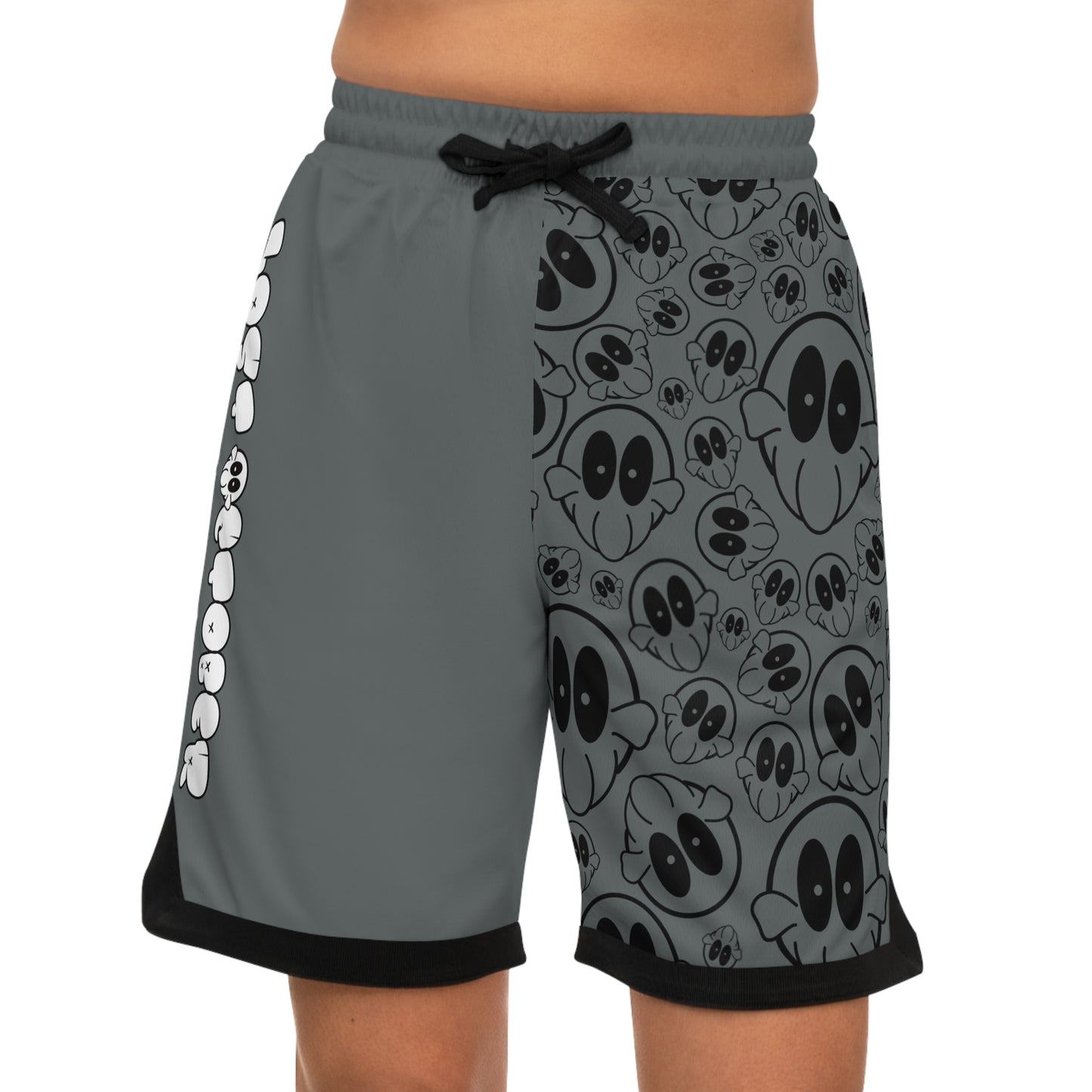Basketball Rib Shorts - Half AOP (Grey)