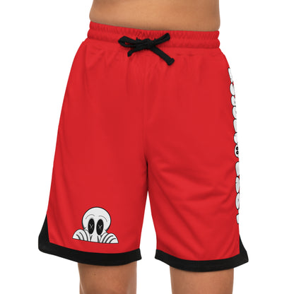 Basketball Rib Shorts - Peeking Deads (Red)