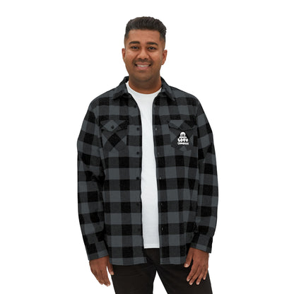 Unisex Black and Gray Flannel Shirt - Pocket Logo