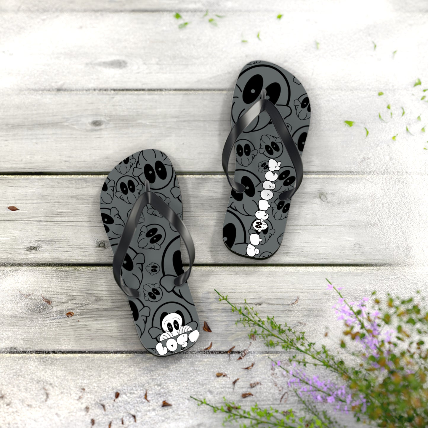 Flip Flops - AOP Deads (Grey)