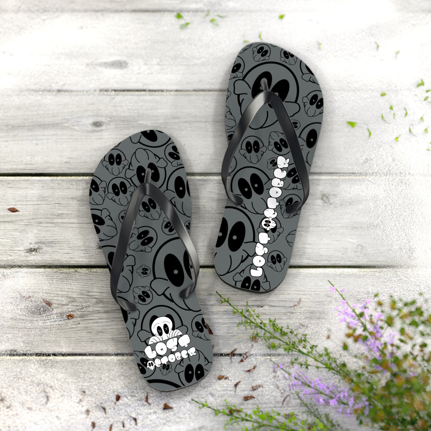 Flip Flops - AOP Deads (Grey)
